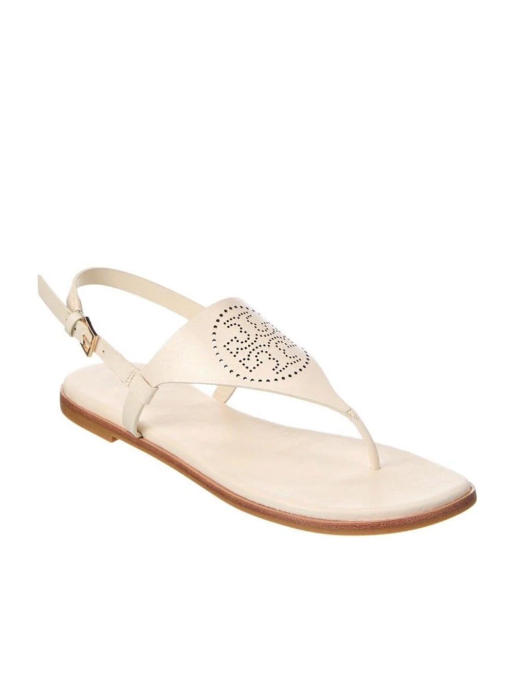 Tory Burch Capri Perf Sandals Light Cream Size6